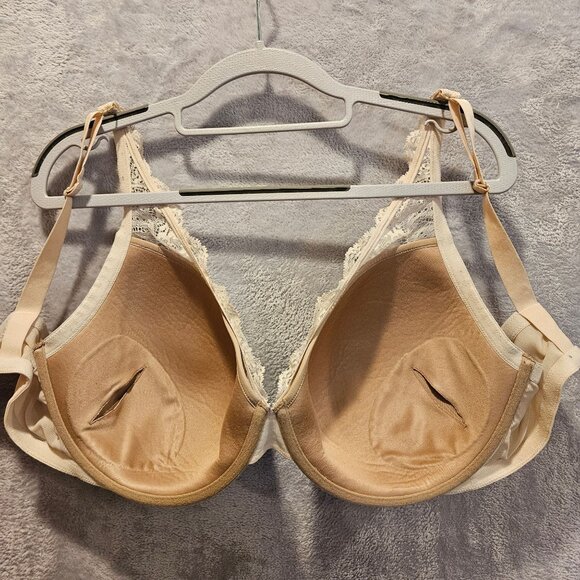 ThirdLove Bra 24/7 Womens 40F beige Floral Lace Wires supportive lace cleavage - Picture 8 of 10